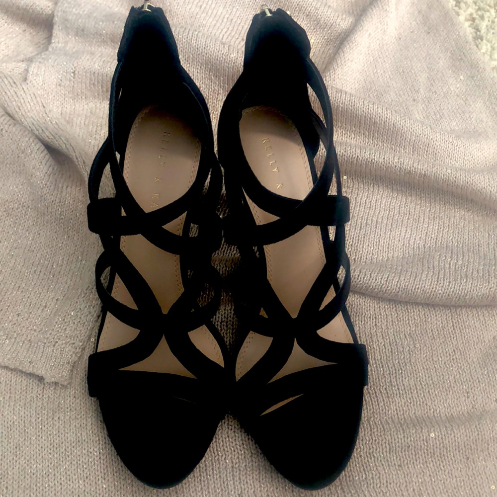 Kelly & Katie Black Suede Strappy Heals